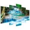 Artgeist Tableau déco Blue Waterfall in Thailand - MDF / Toile - Multicolore - 200 x 100 cm