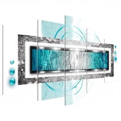 Artgeist Tableau déco Orage Turquoise - MDF / Toile - Multicolore - 200 x 100 cm