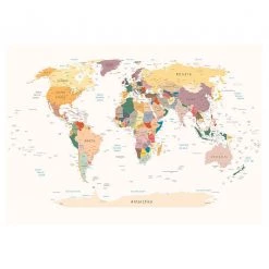 Artgeist Papier peint World Map - Papier peint en intissé premium - Multicolore - 250 x 175 cm