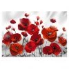 Artgeist Papier peint Glowing Poppies - Intissé premium - Rouge / Blanc - 400 x 280 cm
