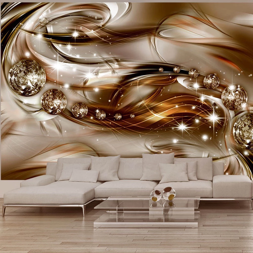 Artgeist Papier peint Chocolate Tide - Intissé premium - Marron / Doré - 250 x 175 cm – Image 2