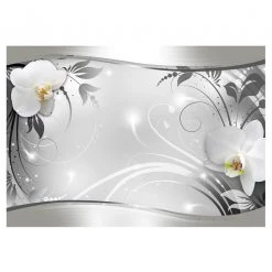 Artgeist Papier peint Silber Abstrakt - Papier peint en intissé premium - Argenté - 400 x 280 cm