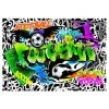 Artgeist Papier peint Football Graffiti - Papier peint en intissé premium - Multicolore - 350 x 245 cm