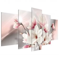 Artgeist Tableau déco Magnolia in Bloom - MDF / Toile - Multicolore - 100 x 50 cm