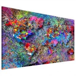 Artgeist Tableau déco Jackson Pollock Inspiration - MDF / Toile - Multicolore - 90 x 60 cm