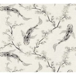 Papier peint en intissé Koi Fisch - Gris