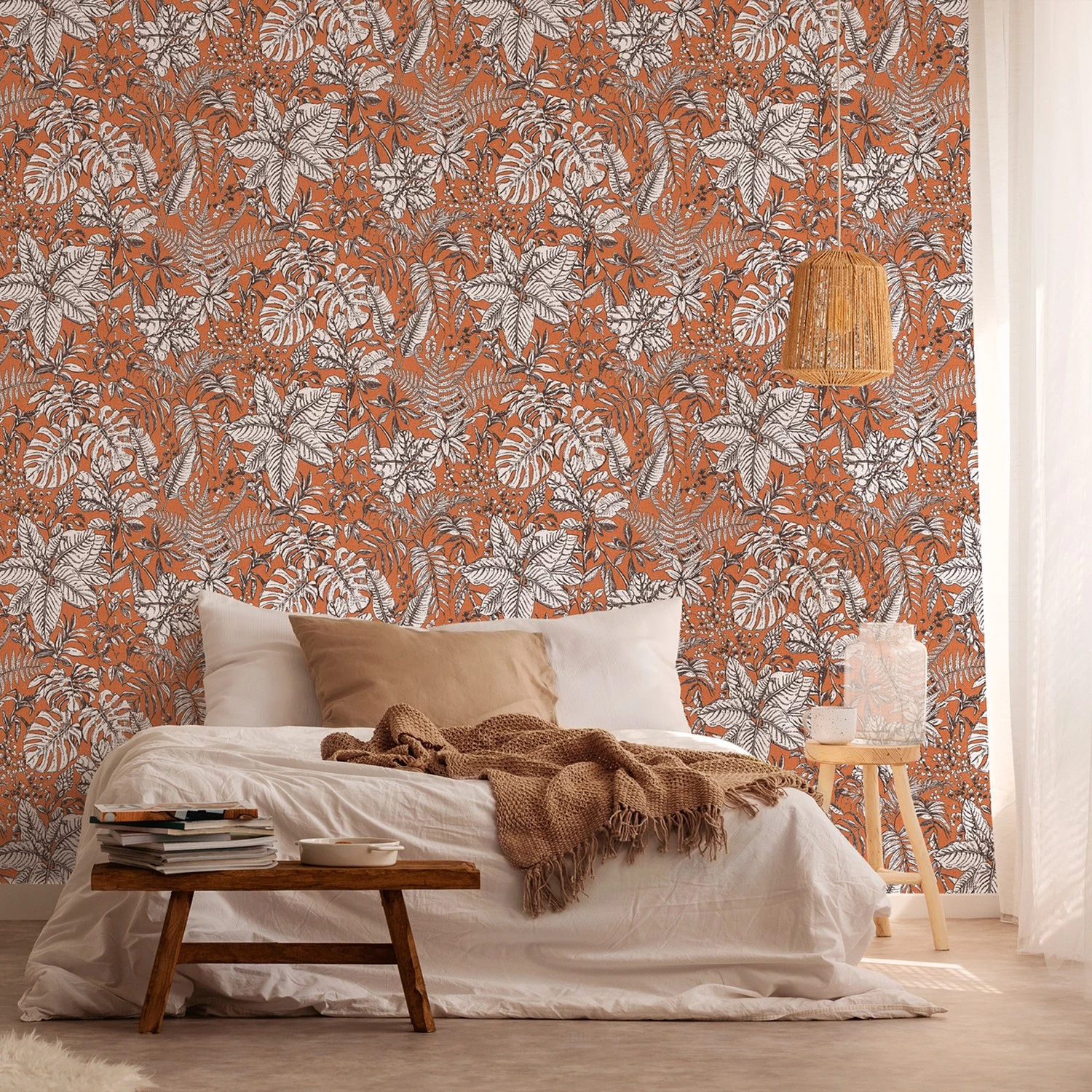 Livingwalls Papier peint en intissé Jungle profonde - Orange – Image 2