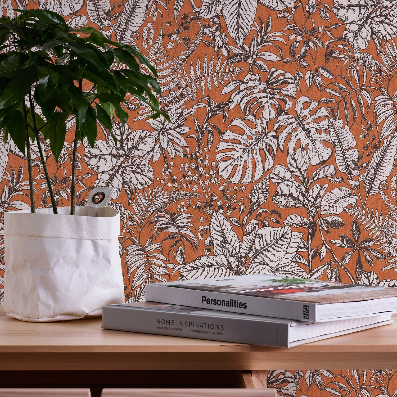 Livingwalls Papier peint en intissé Jungle profonde - Orange – Image 3