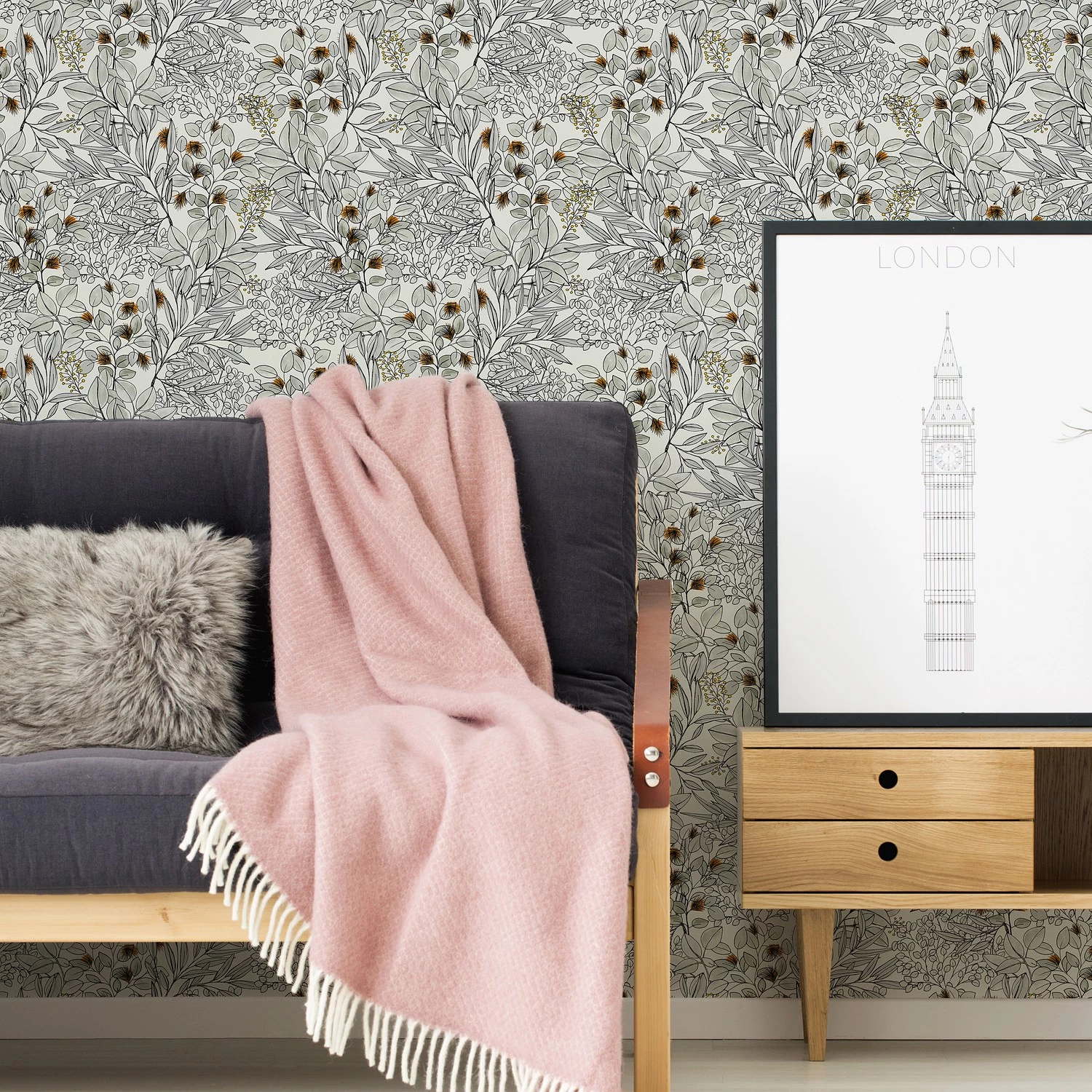 Papier peint en intissé Bowen - Gris – Image 4