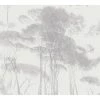 Papier peint en intissé Forêt Vintage - Blanc - 0,53 m x 10,05 m - Blanc / Gris