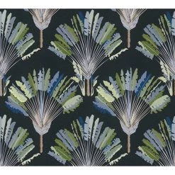 Papier peint en intissé Broome - Multicolore - 0,53 m x 10,05 m - Noir / Bleu