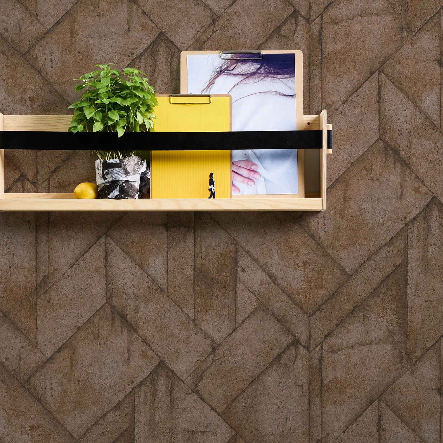 Livingwalls Papier peint en intissé Béton Industriel - Marron pierre – Image 3