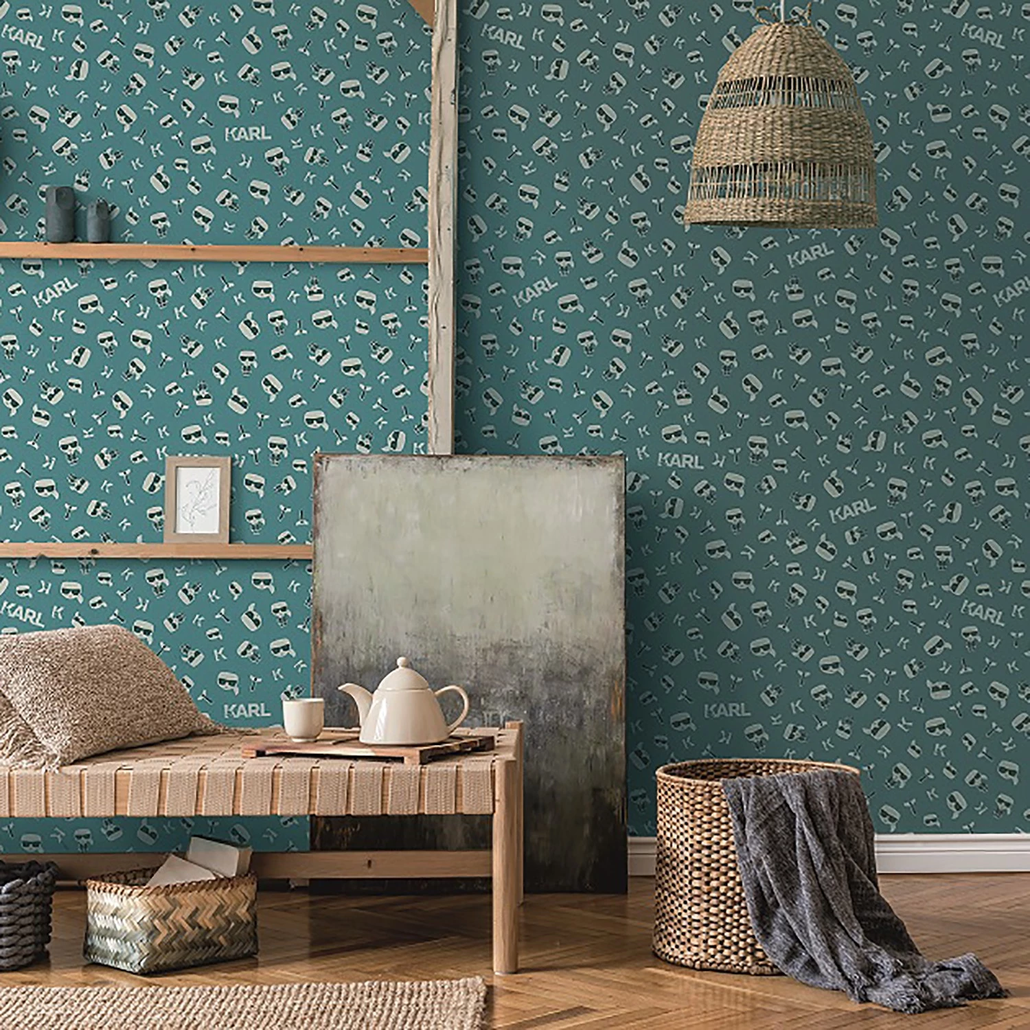 Papier peint en intissé Chenega - Turquoise – Image 2