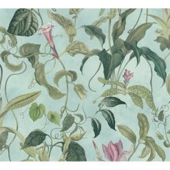 Papier peint en intissé Fantastic Flora - Turquoise