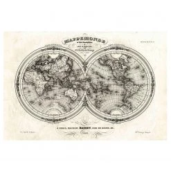 Bilderwelten Papier peint intissé Carte française - Papier peint - Noir / Blanc - 384 x 255 cm