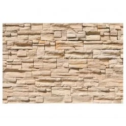 Bilderwelten Papier peint intissé Mur Asie II - Papier peint - Beige - 384 x 255 cm