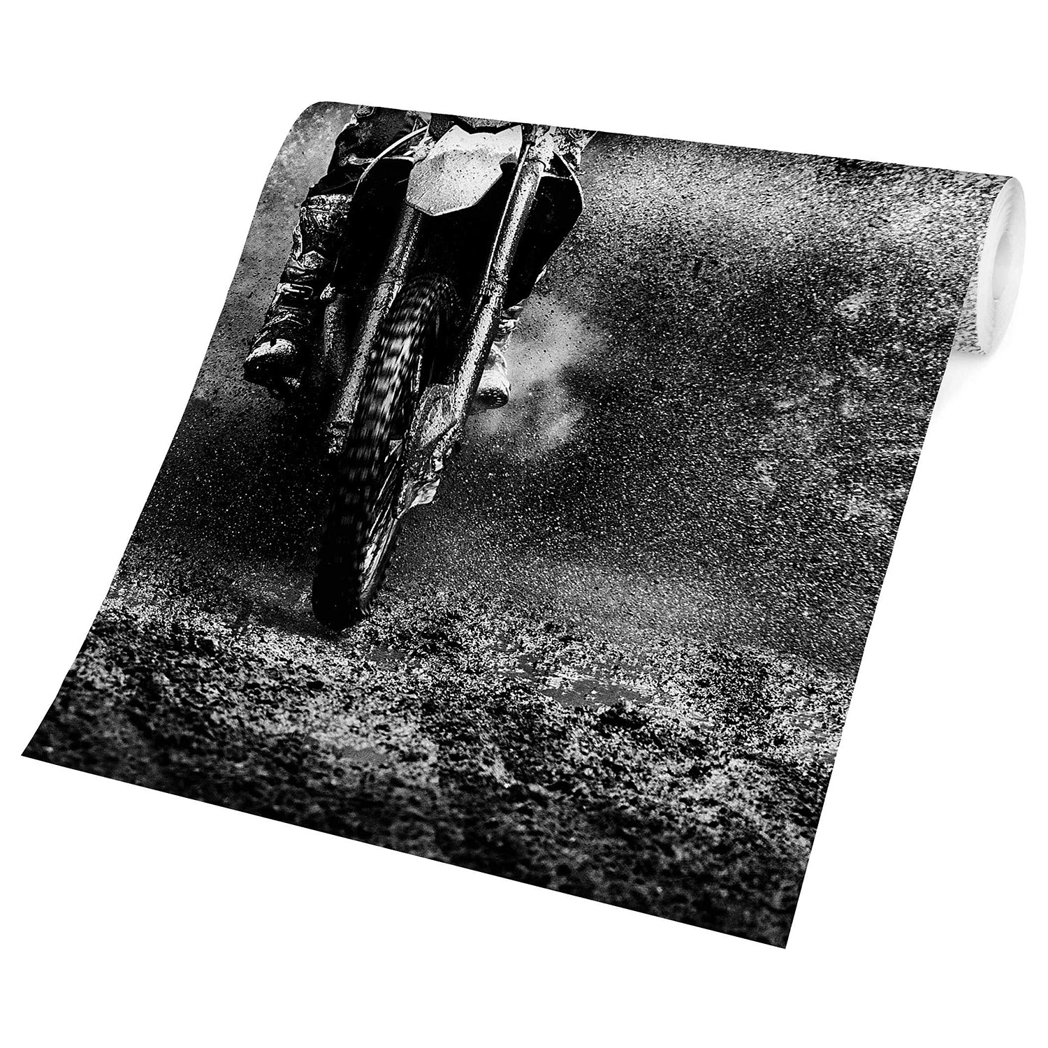 Bilderwelten Papier peint intissé Motocross - Papier peint - Noir / Blanc - 432 x 290 cm – Image 5