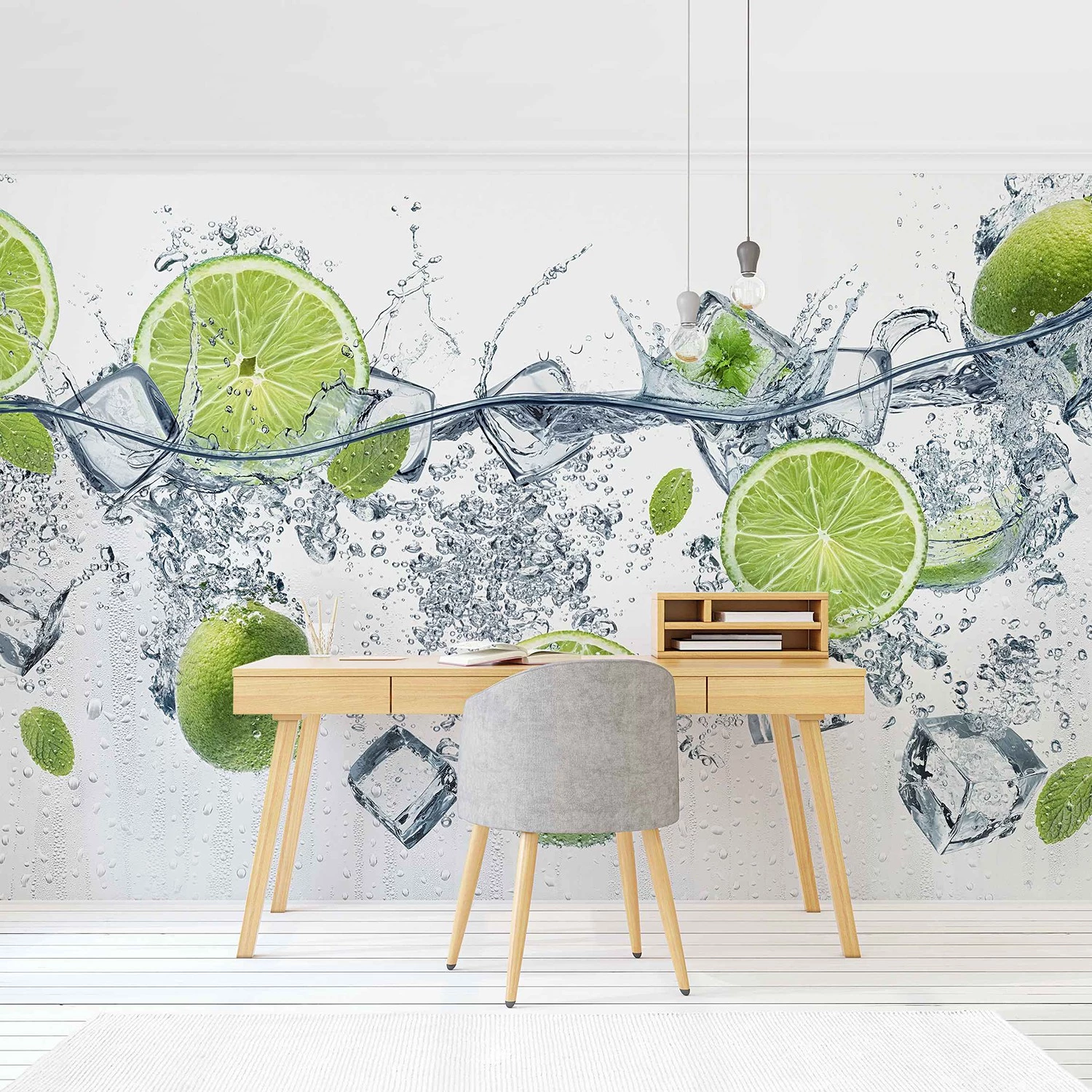 Bilderwelten Papier peint intissé Citrons frais - Papier peint - Blanc - 432 x 290 cm – Image 4