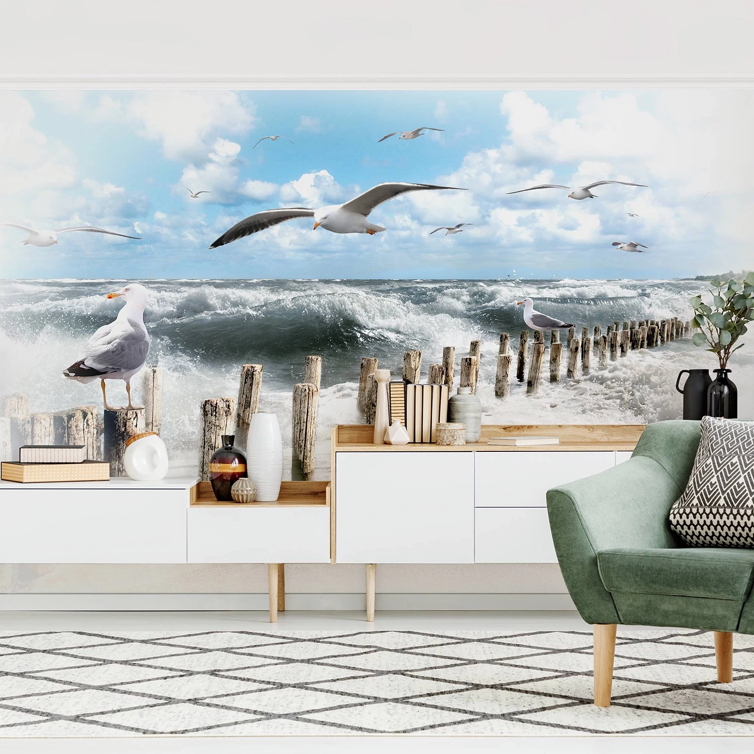 Bilderwelten Papier peint intissé No.YK3 Absolut Sylt - Papier peint - Bleu - 384 x 255 cm – Image 3