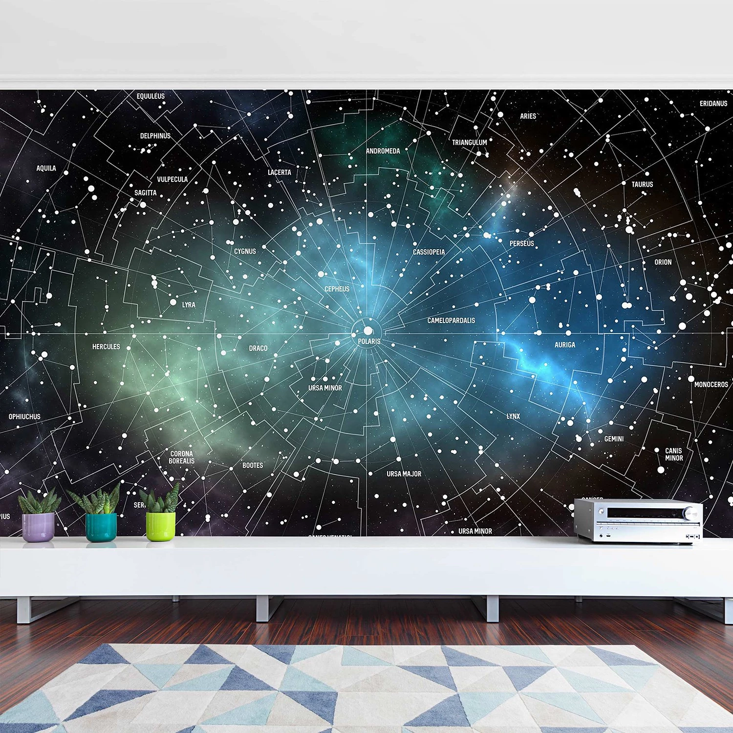 Bilderwelten Papier peint intissé Carte de la galaxie - Papier peint - Noir - 384 x 255 cm – Image 4