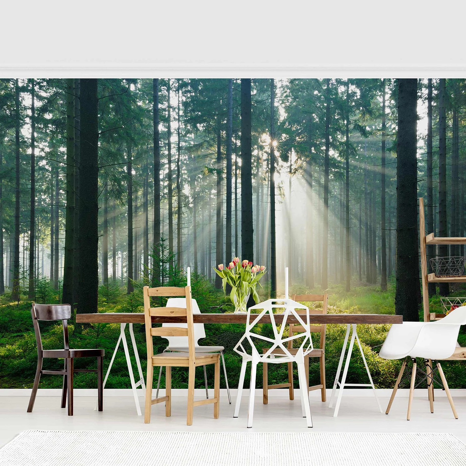 Bilderwelten Papier peint intissé Enlightened Forest - Papier peint - Vert - 432 x 290 cm – Image 2