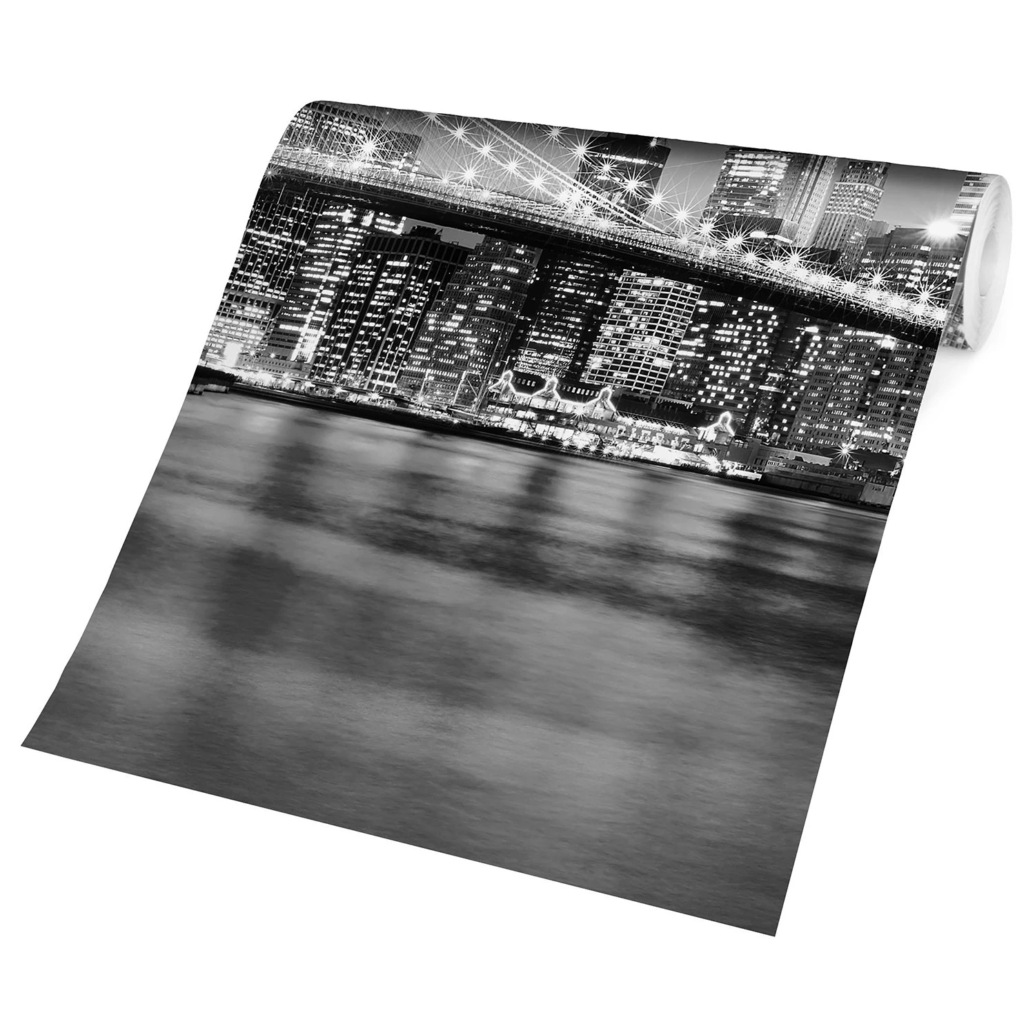Bilderwelten Papier peint intissé Manhattan Bridge - Papier peint - Noir / Blanc - 384 x 255 cm – Image 5