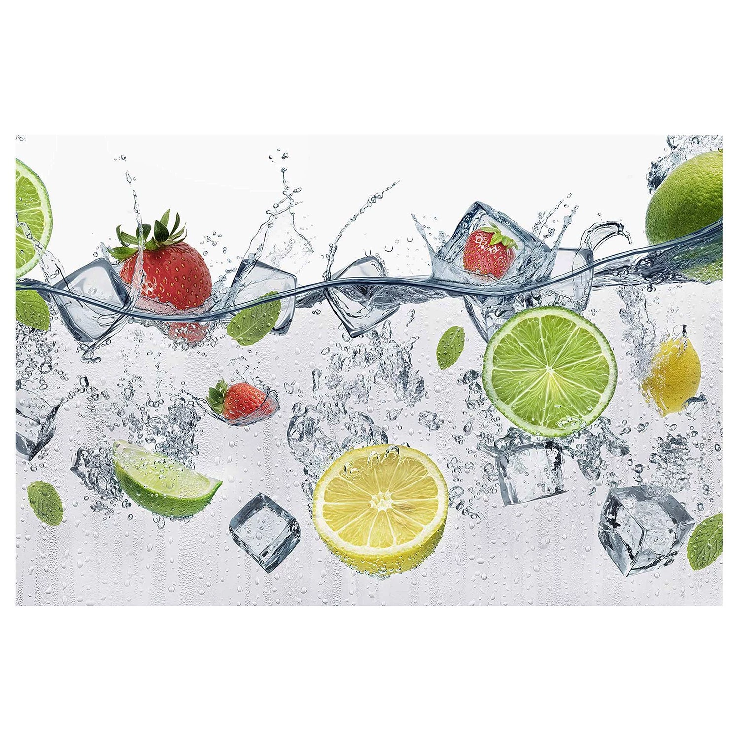Bilderwelten Papier peint intissé Cocktail de fruits - Papier peint - Blanc - 384 x 255 cm