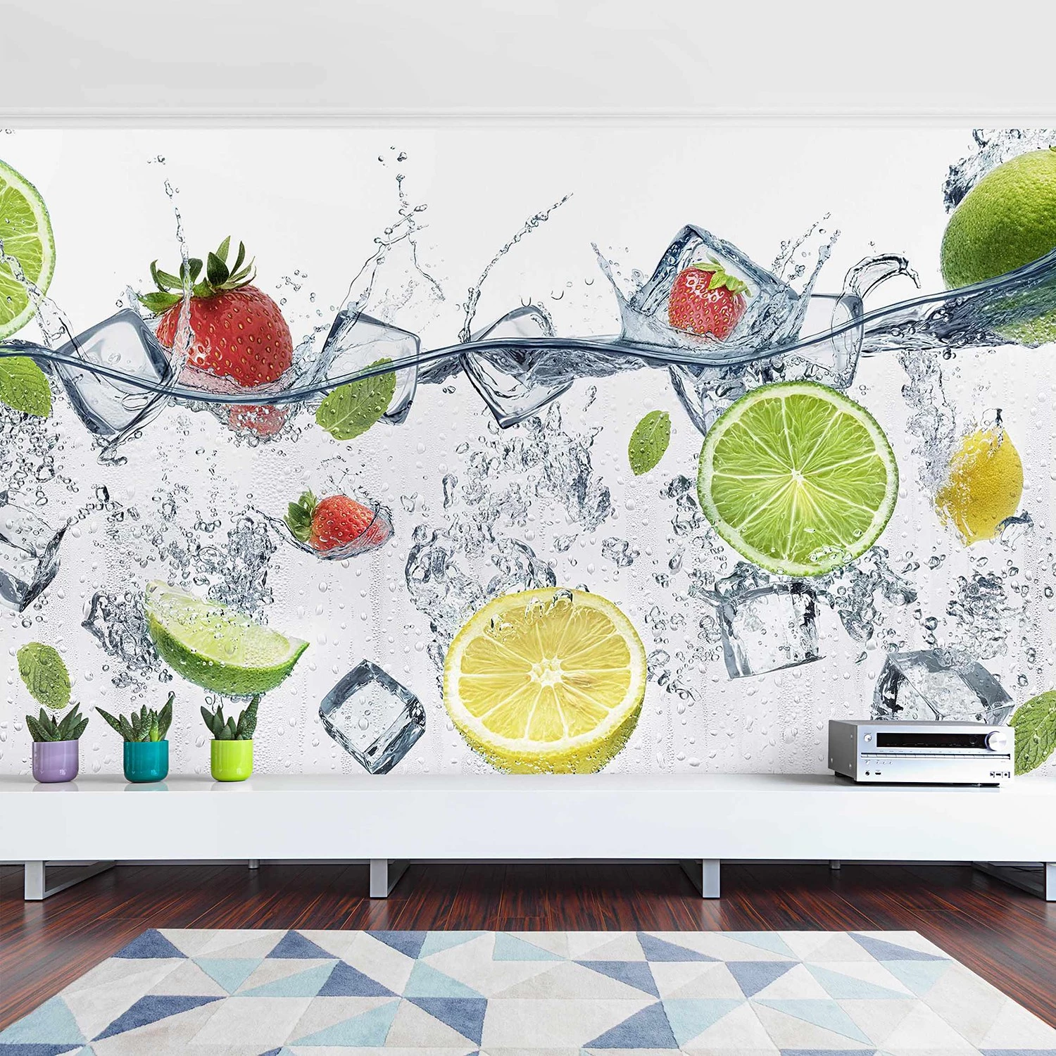 Bilderwelten Papier peint intissé Cocktail de fruits - Papier peint - Blanc - 384 x 255 cm – Image 3