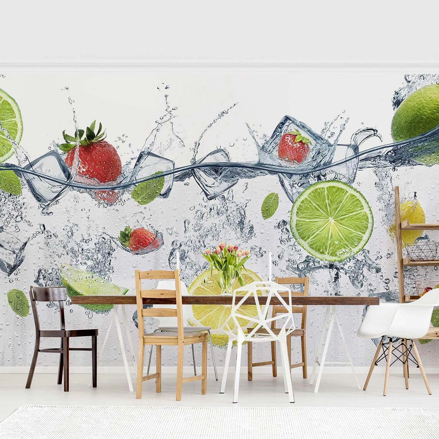 Bilderwelten Papier peint intissé Cocktail de fruits - Papier peint - Blanc - 384 x 255 cm – Image 4