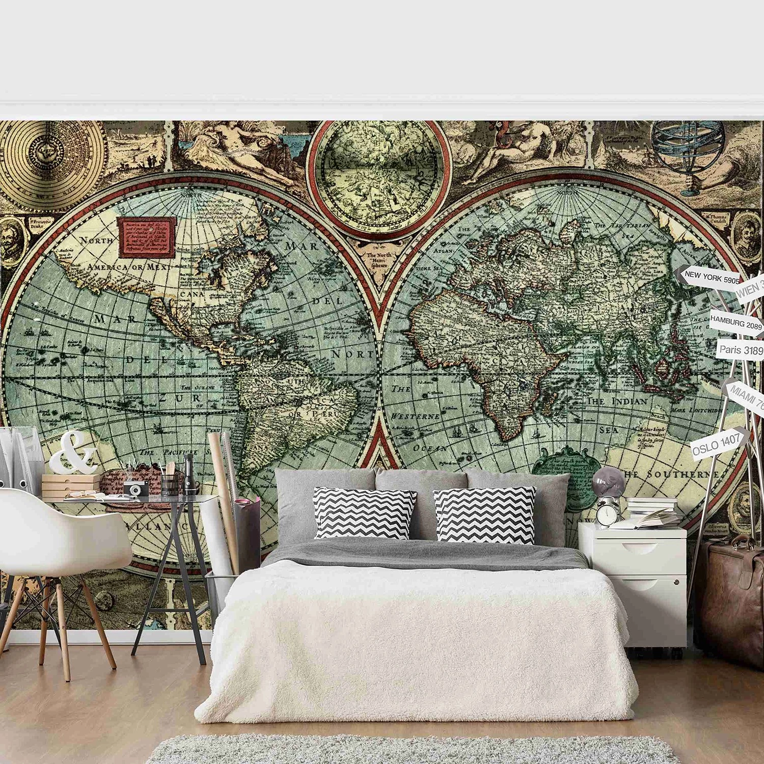 Bilderwelten Papier peint intissé Le vieux monde - Papier peint - Beige - 384 x 255 cm – Image 4