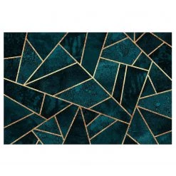 Bilderwelten Papier peint intissé Turquoise et or - Papier peint - Turquoise - 432 x 290 cm