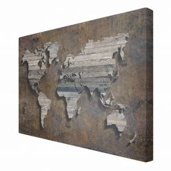 Bilderwelten Impression sur toile Mappemonde II - Largeur : 60 cm