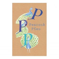 Komar Tableau déco ABC Animal P - Papier - Multicolore