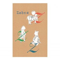 Komar Tableau déco ABC Animal Z - Papier - Multicolore
