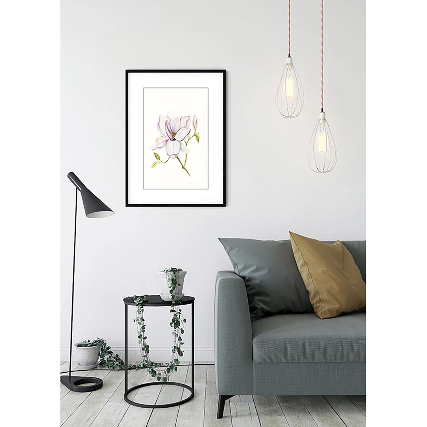 Komar Tableau déco Magnolia Shine - Papier - Rose / Vert – Image 4