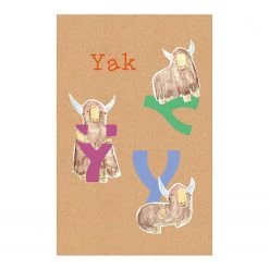 Komar Tableau déco ABC Animal Y - Papier - Multicolore