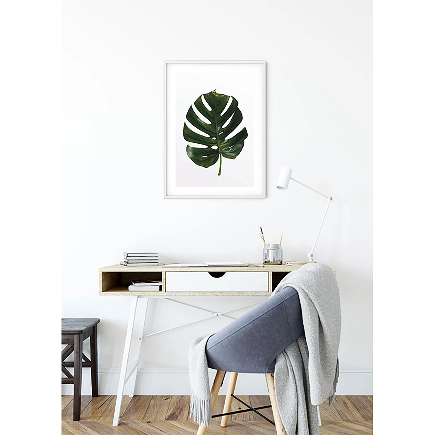 Komar Tableau déco Monstera Leaf - Papier - Vert / Blanc – Image 3