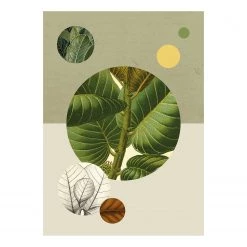 Komar Tableau déco Green Structure - Papier - Multicolore