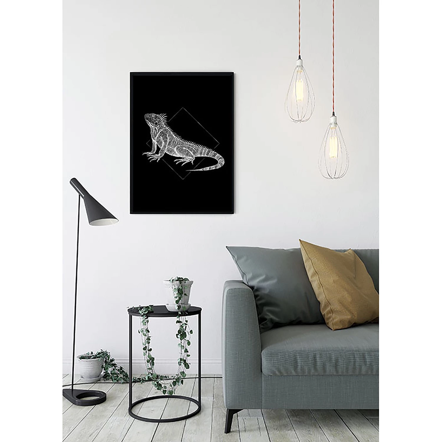 Komar Tableau déco Iguana Black - Papier - Noir / Blanc – Image 4