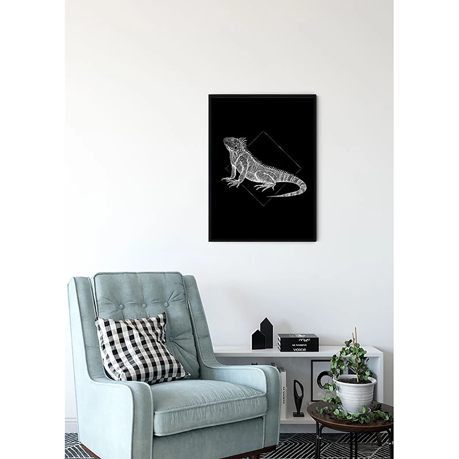 Komar Tableau déco Iguana Black - Papier - Noir / Blanc – Image 5