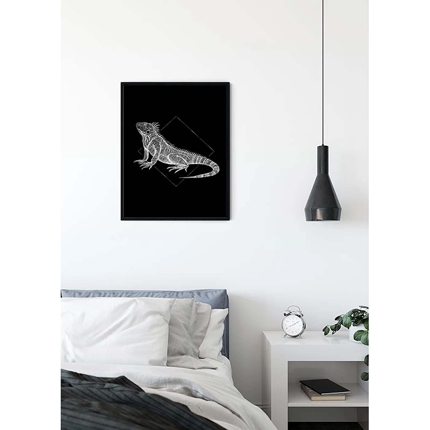 Komar Tableau déco Iguana Black - Papier - Noir / Blanc – Image 6