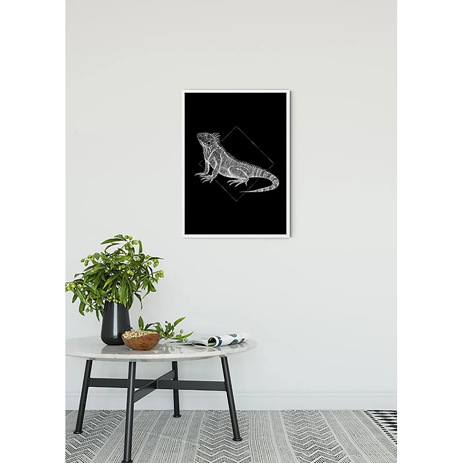 Komar Tableau déco Iguana Black - Papier - Noir / Blanc – Image 7