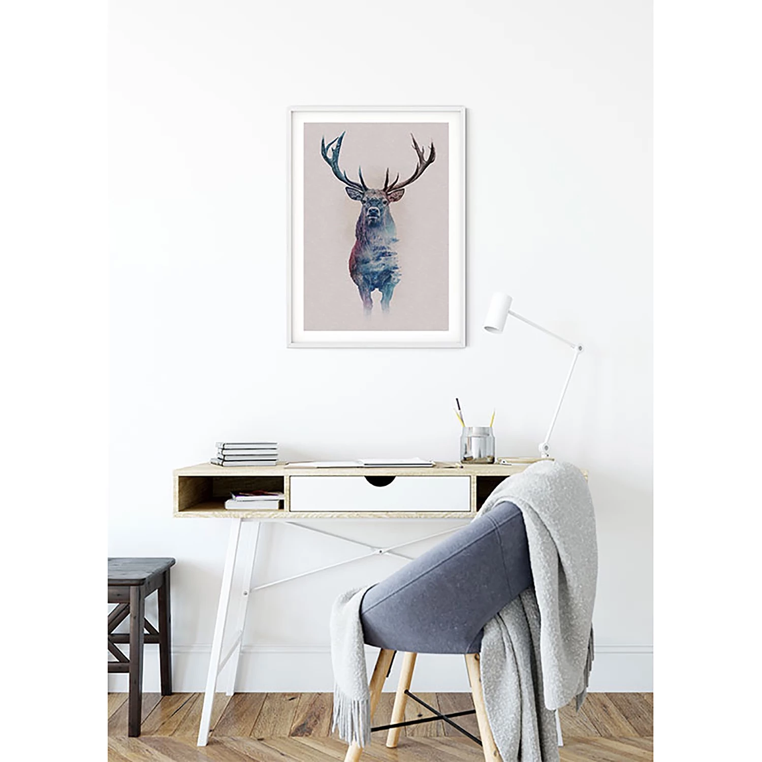 Komar Tableau déco Animals Forest Deer - Papier - Multicolore – Image 2
