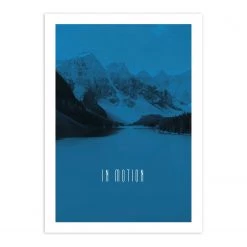 Komar Tableau déco Word Lake In Motion - Papier - Bleu