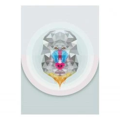 Komar Tableau déco Baboon - Papier - Multicolore