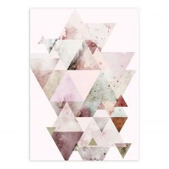 Komar Tableau déco Triangles Red - Papier - Multicolore