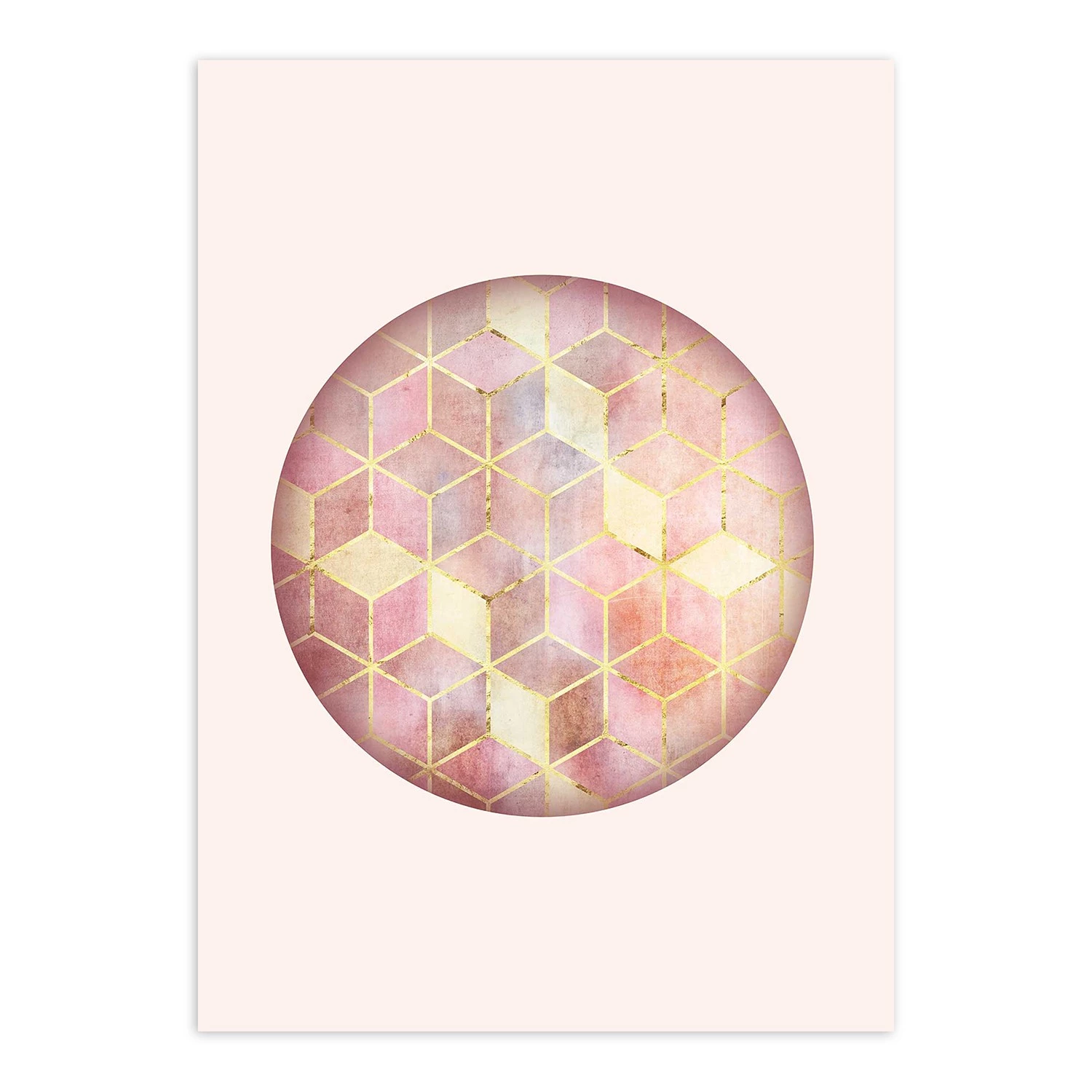 Komar Tableau déco Mosaik Circle - Papier - Rouge