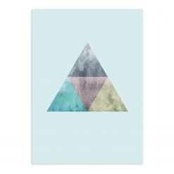 Komar Tableau déco Triangles Top - Papier - Bleu