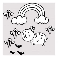 Komar Tableau déco Scribble Bunny - Papier - Noir / Blanc