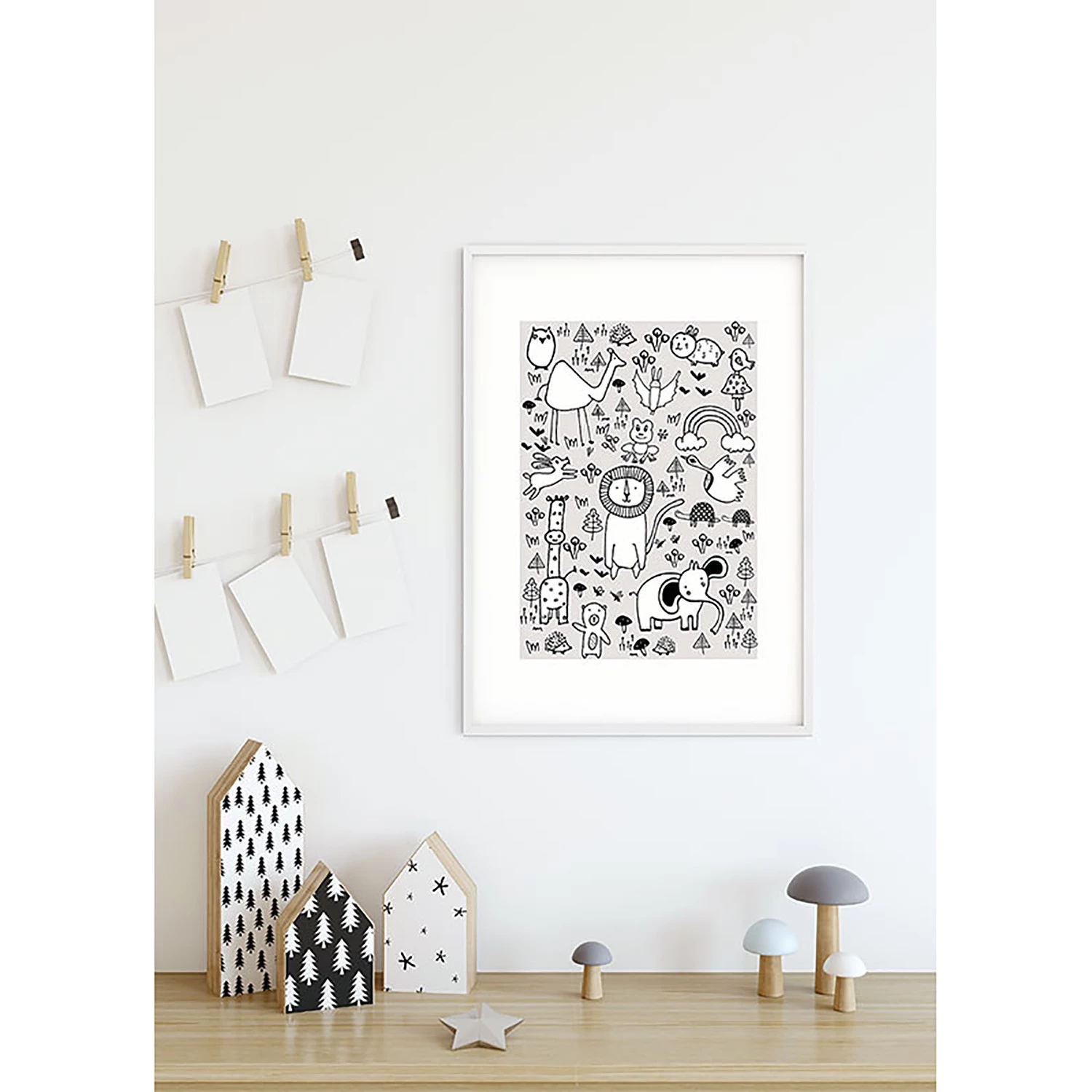 Komar Tableau déco Scribble Park - Papier - Noir / Blanc – Image 3